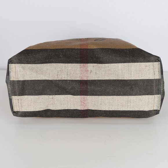 Burberry Doodle Shoulder Tote Bag Nova Check Pattern Print Coated Canvas Italy - Picture 6 of 9